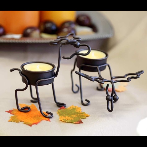 PartyLite Woodland Critters Tealight Pair Set Candle Holder Decor - Picture 11 of 12